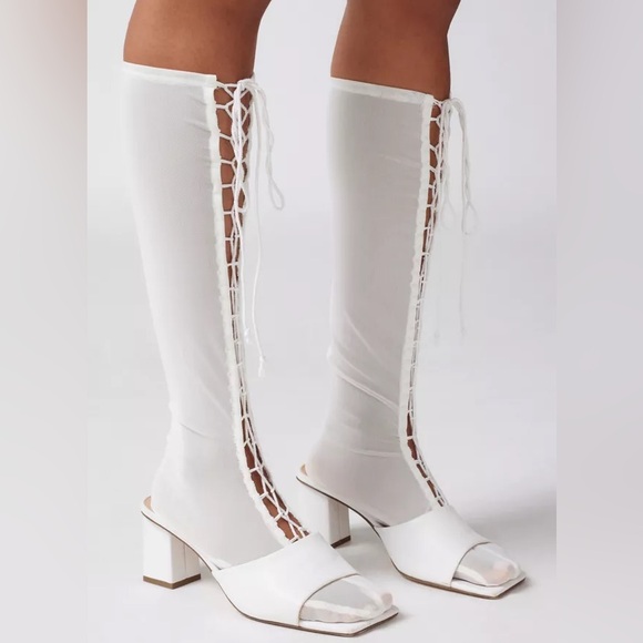 Urban Outfitters Accessories - URBAN OUTFITTERS Lace-Up Corset Knee High Sock